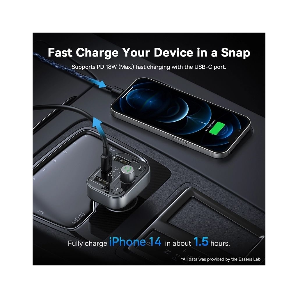 FM модулятор Baseus S-09 Lite Series Black (C10762300113-00) - зображення 5