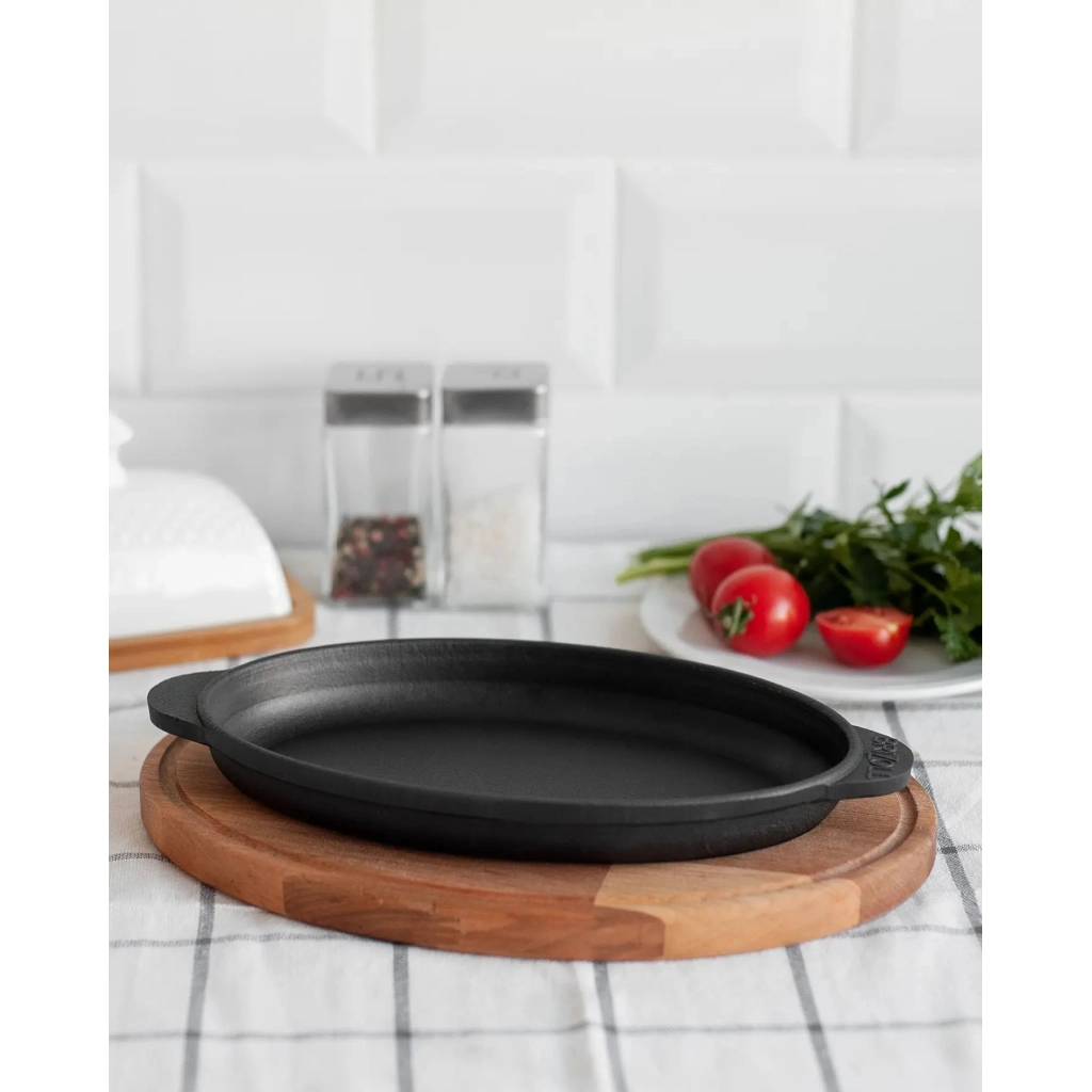 Сковорода Brizoll HoReCa чавунна овальна з підставкою 220х140х25 мм (H2214-D) - зображення 5