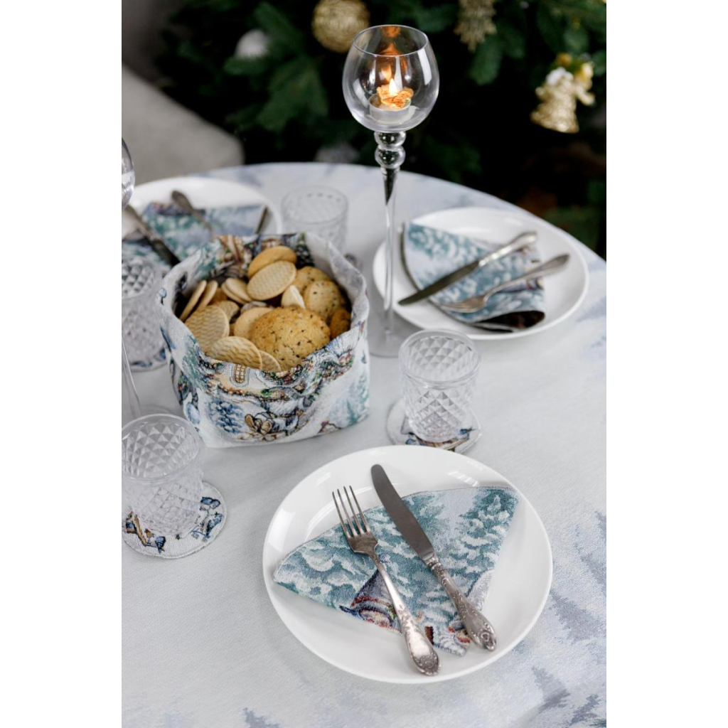 Скатертина Прованс гобеленова Казкові гноми Dх180 см (038459) - зображення 6