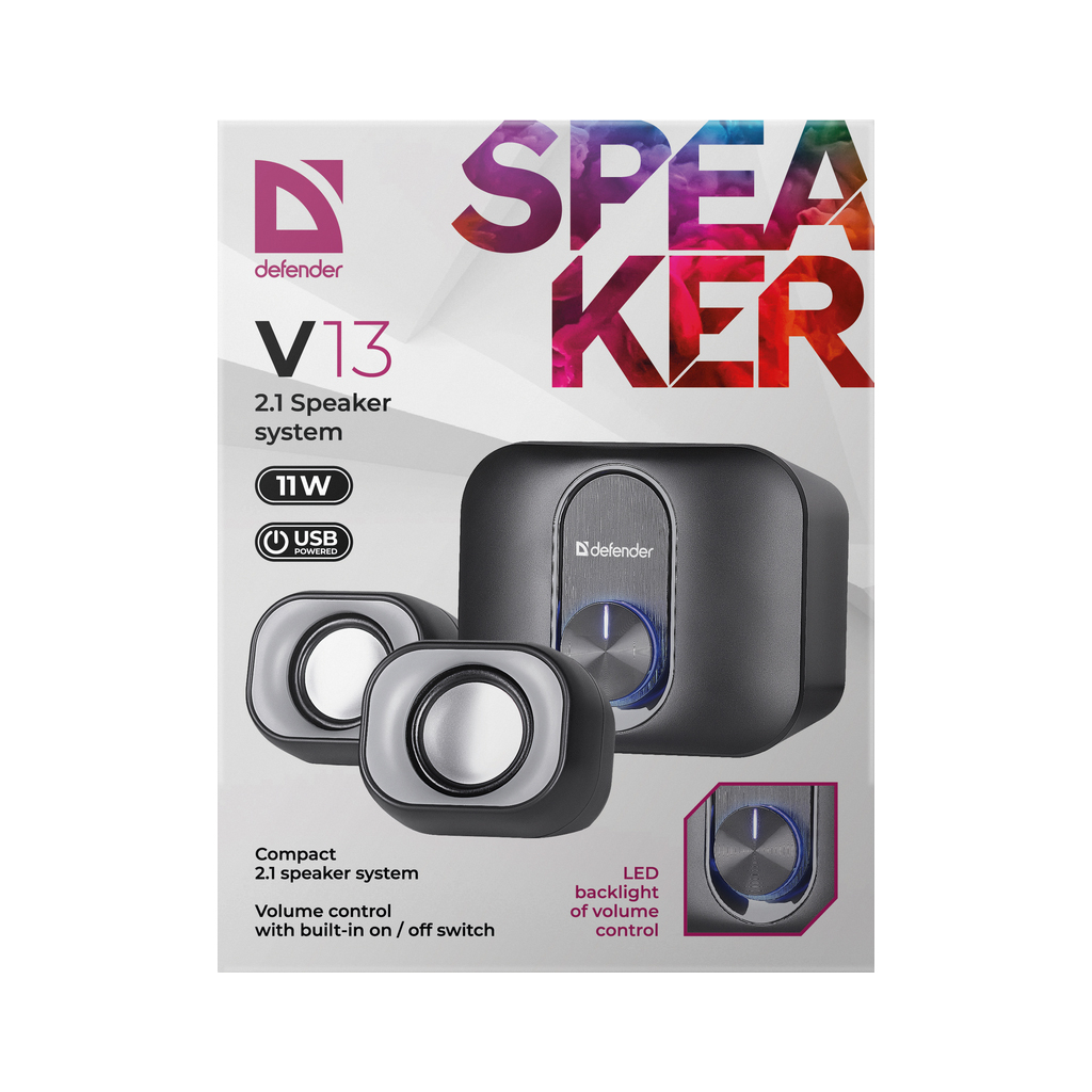 Акустична система Defender V13 USB Black/Grey (65213) - зображення 5