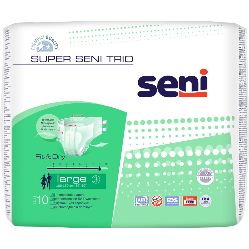 Підгузки для дорослих Seni Super Trio Large 10 шт (5900516691714) - зображення 1