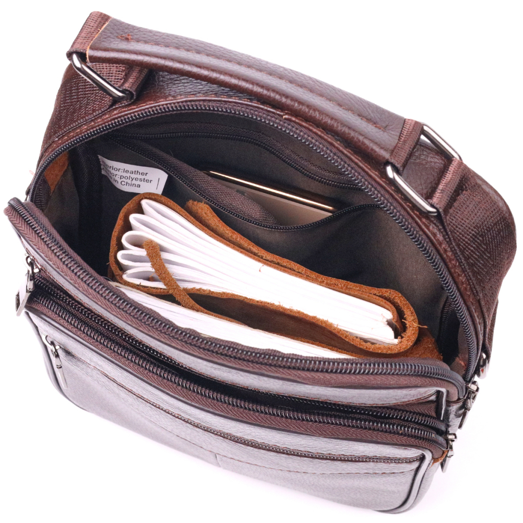 Сумка Vintage Чоловіча з ручкою шкіряна Коричнева (21276) - зображення 7