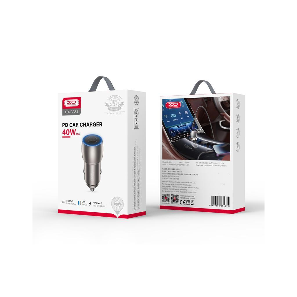 Зарядний пристрій XO CC51 2 Type-C PD (40W) Black (XO-CC51-BK) - зображення 4