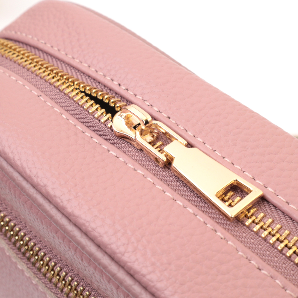 Сумка Vintage Стьобана жіноча з натуральної шкіри Рожева (22614) - зображення 8