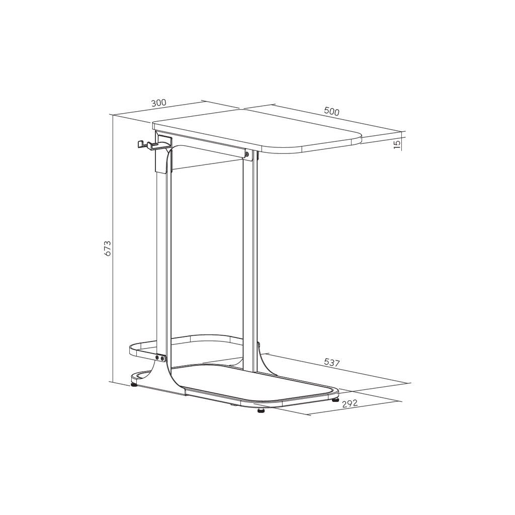 Приставний стіл OfficePro SD137DW Dark Wood Black (SD137DW) - зображення 5