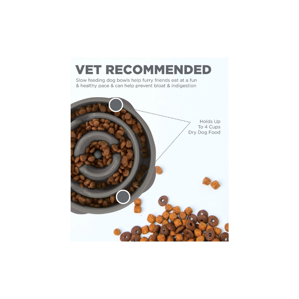 Посуд для собак Outward Hound Миска-лабіринт Fun Feeder Дроп середня сіра (0700603698917) - зображення 2