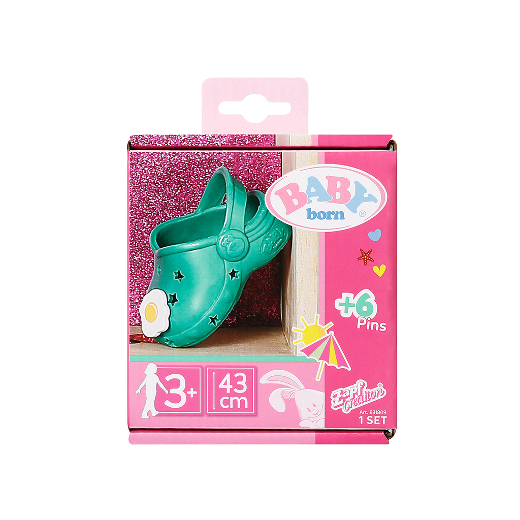 Аксесуар до ляльки Zapf Взуття для ляльки Baby Born - Сандалії із значками (зелені) (831809-1) - зображення 1