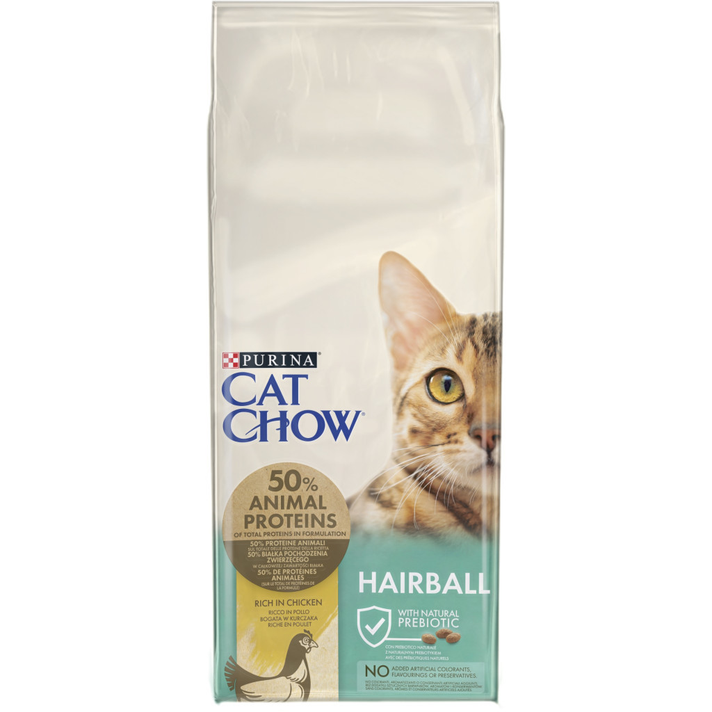 Сухий корм для кішок Purina Cat Chow Hairball з куркою 15 кг (5997204514523) - изображение 1
