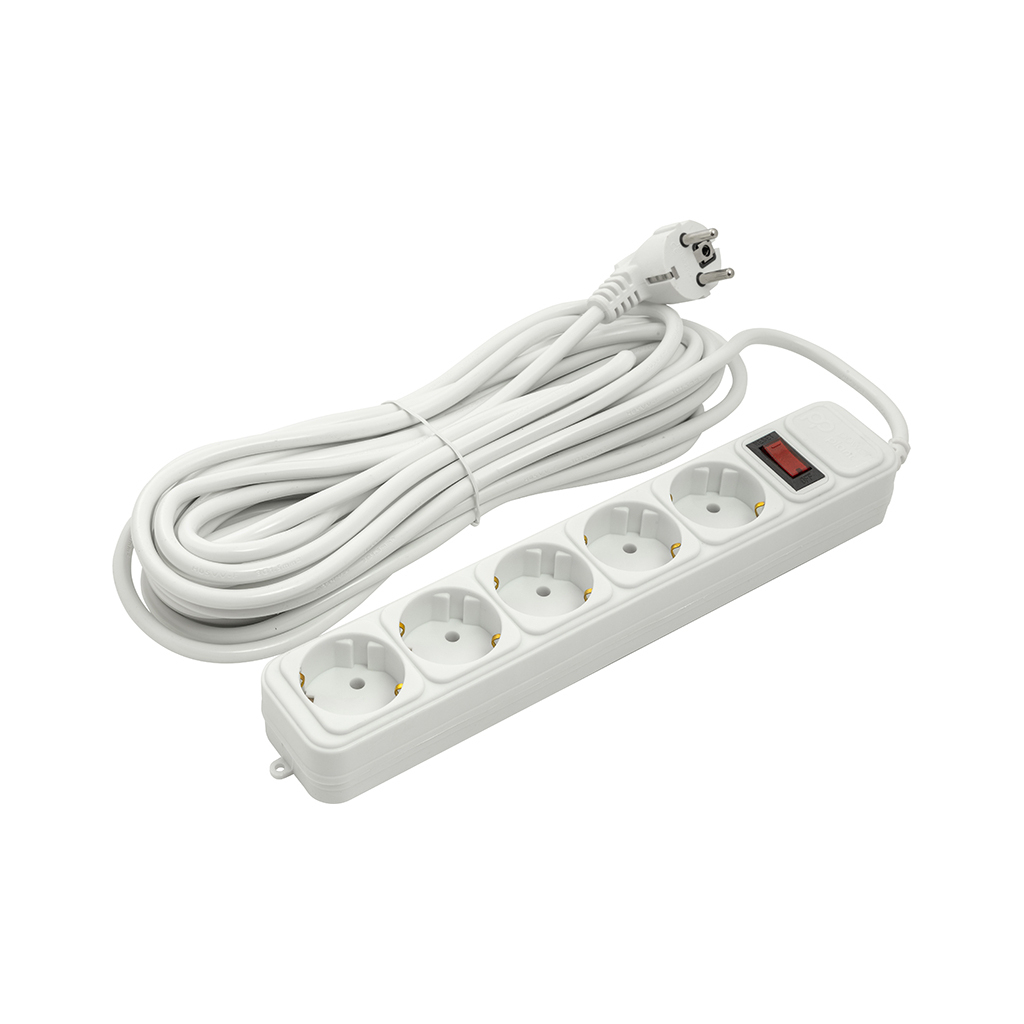 Мережевий фільтр живлення PowerPlant 10 м, 5 розеток (JY-1056/10) (PPSA10M100S5) - зображення 1