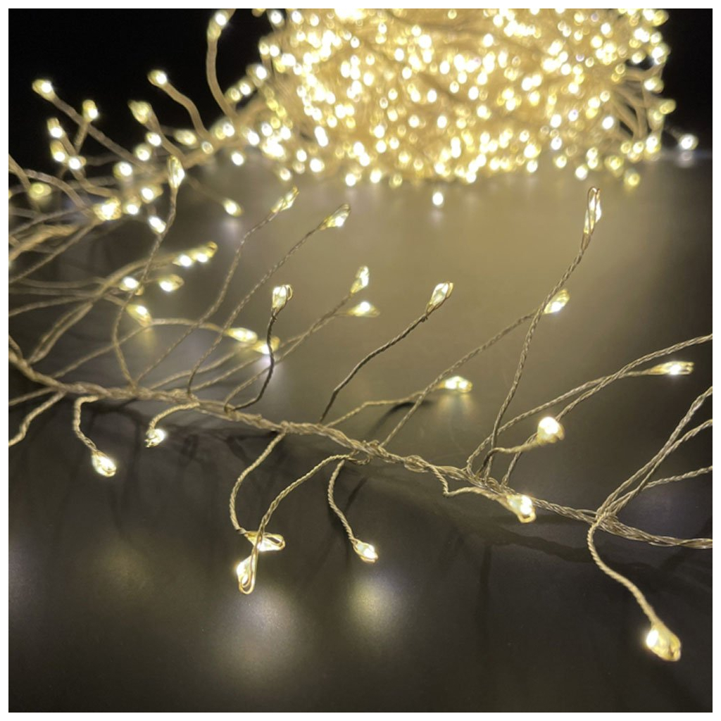 Гірлянда ColorWay Кластер LED 200 6 м 8 функцій Мідна струна Теплий колір 220 V (CW-G-200L6VC) - зображення 4