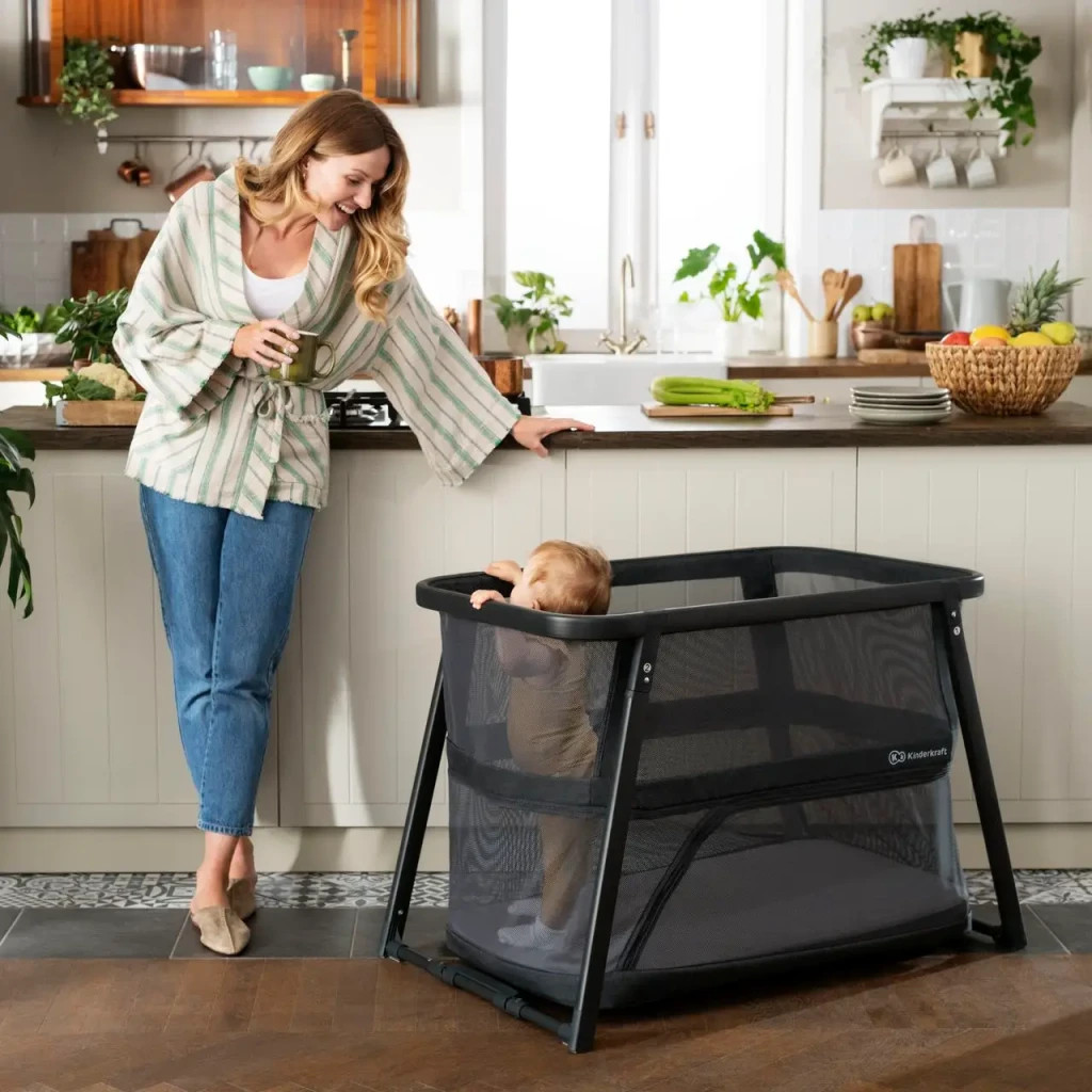 Ліжечко Kinderkraft манеж 4 в 1 Sofi Plus Grey (5902533920051) - зображення 9