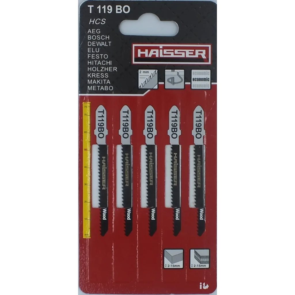 Полотно HAISSER пиляльне - T119BО, 50мм, н-р 5шт (16572) - зображення 1