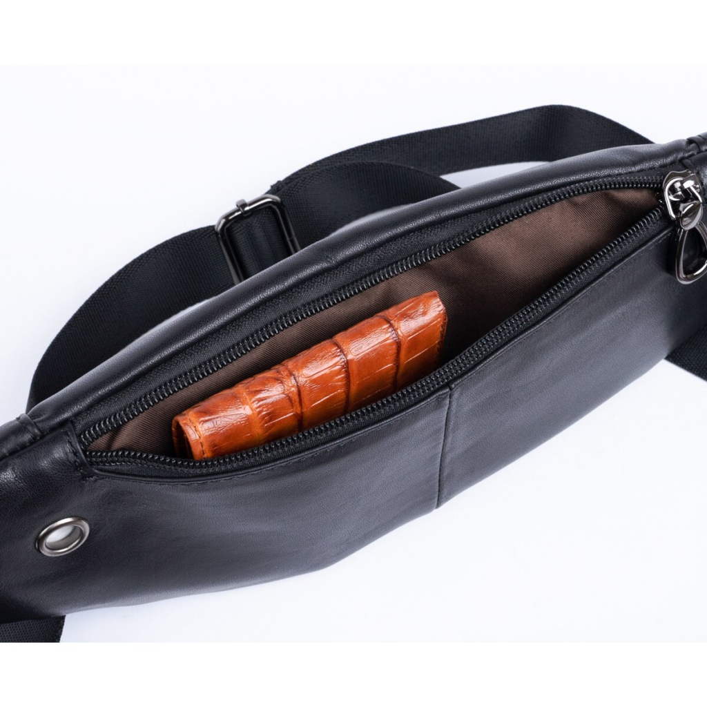 Сумка Vintage Поясна з натуральної шкіри Чорна (20343) - зображення 6