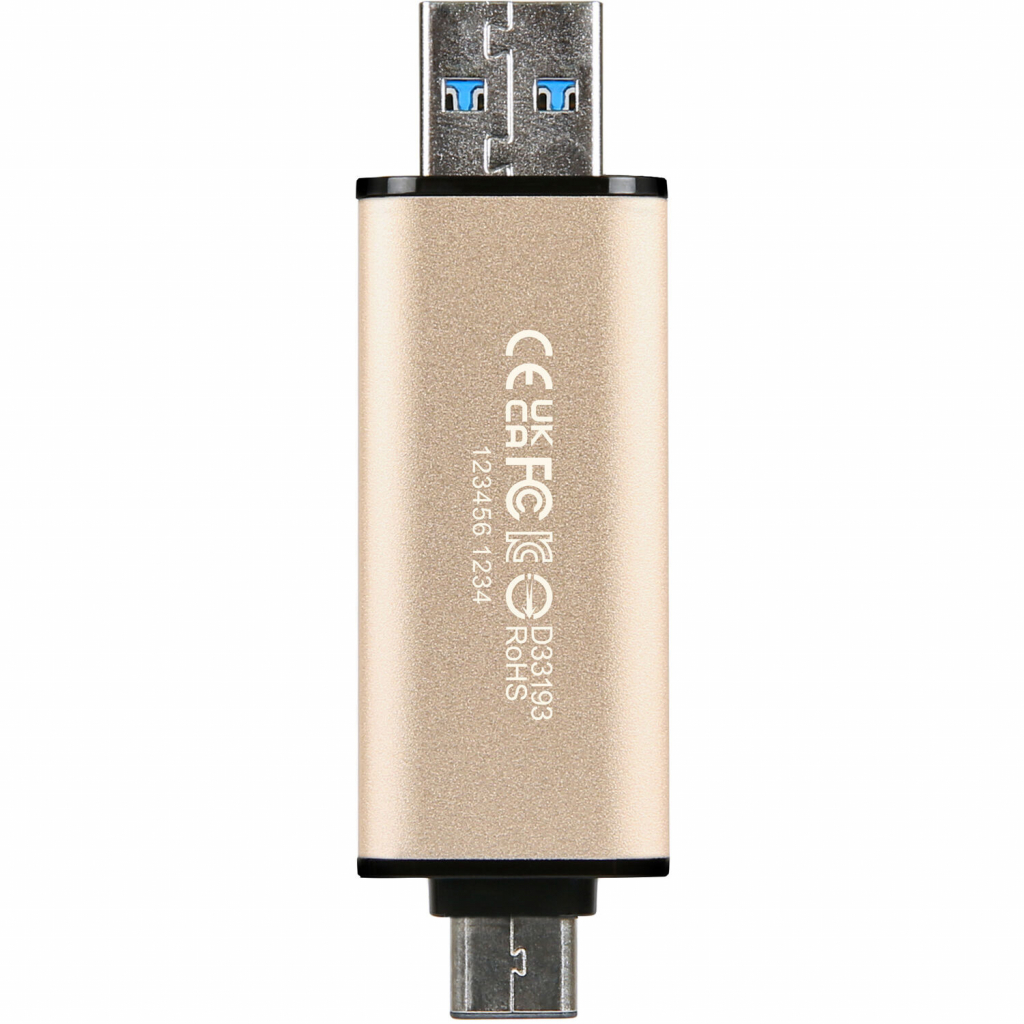 USB флеш накопичувач Transcend 128GB JetFlash 930 Gold-Black USB 3.2/Type-C (TS128GJF930C) - зображення 7