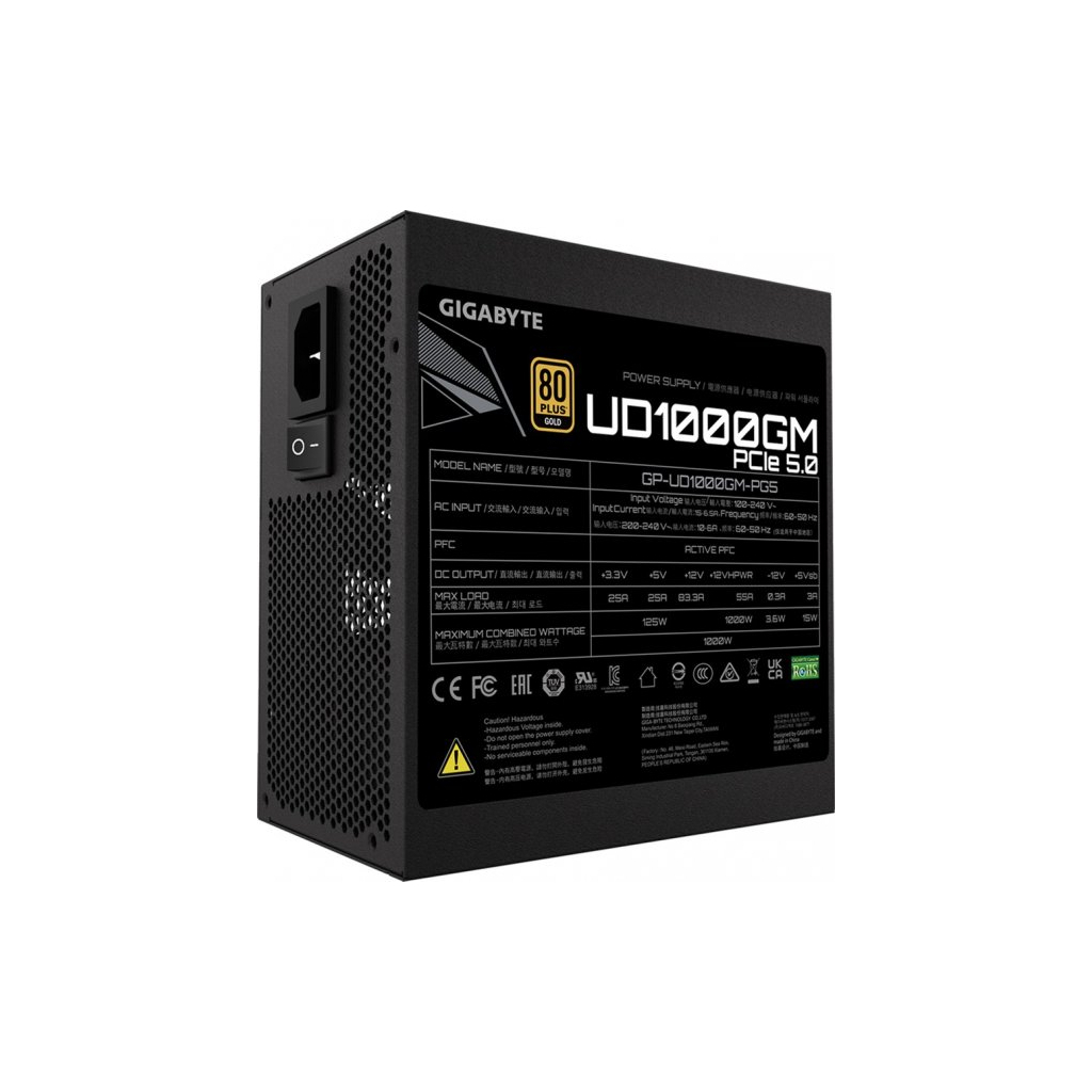 Блок живлення GIGABYTE 1000W (GP-UD1000GM PG5) - зображення 4
