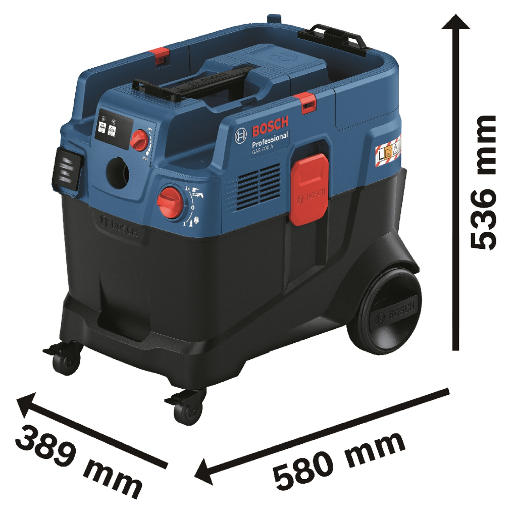 Пилосос будівельний Bosch GAS 400 A, 1200Вт, 240мБар, 40л, 14кг (0.601.9M0.020) - зображення 9
