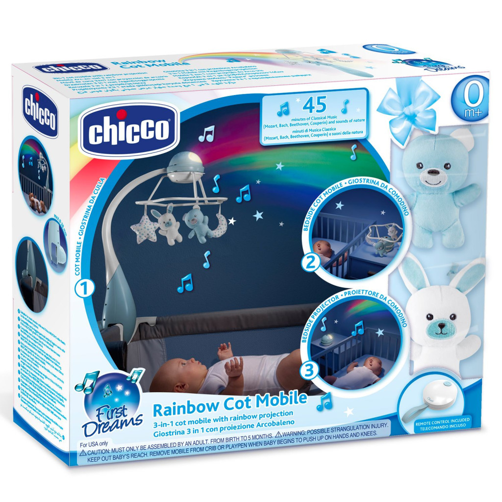 Мобіле Chicco проектор на кроватку 3 в 1 "Радуга" голубой (11041.20) - зображення 2