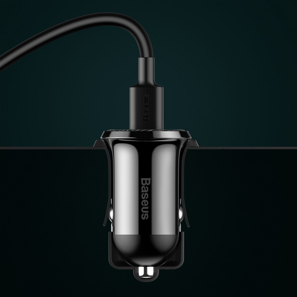 Зарядний пристрій Baseus Grain Pro Car Charger (Dual USB 4.8A ) USB Black (CCALLP-01) - изображение 8