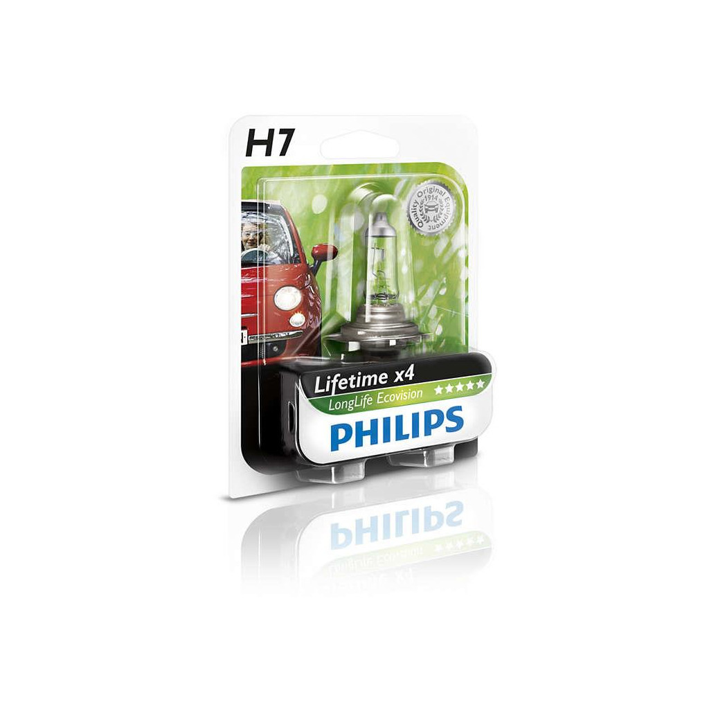 Автолампа Philips H7 LongLife EcoVision, 1шт (12972LLECOB1) - зображення 1