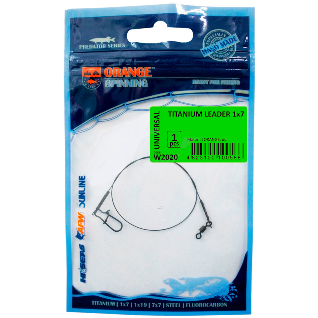 Повідець Ukrspin Orange Spinning титан 1x7 12см 5кг(10lb)/0.27мм (1590.02.76) - изображение 1