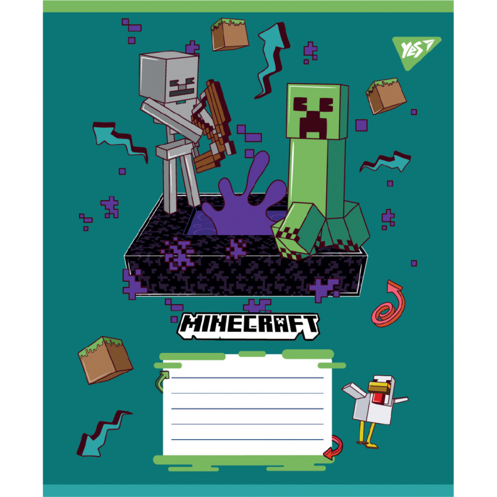 Зошит Yes Minecraft Heroes А5 24 аркушів клітинка (767581) - зображення 6