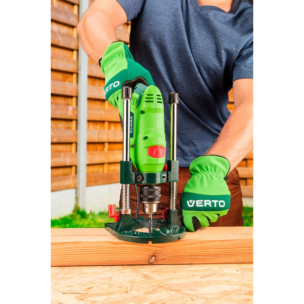 Захисні рукавички Verto синтетична шкіра, р.9, зелений (97H121) - зображення 4