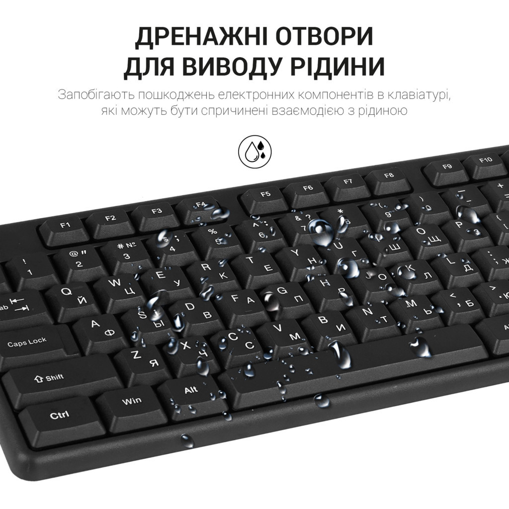 Клавіатура OfficePro SK166 USB Black - зображення 9