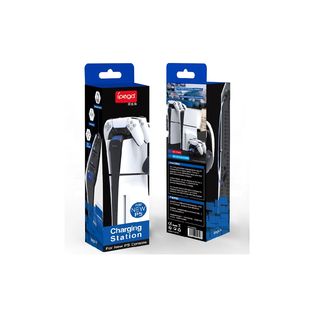 Зарядний пристрій iPega PG-P5S016 Для геймпадів DualSense PS5 Sony PlayStation 5 Slim Black (PG-P5S016) - зображення 5