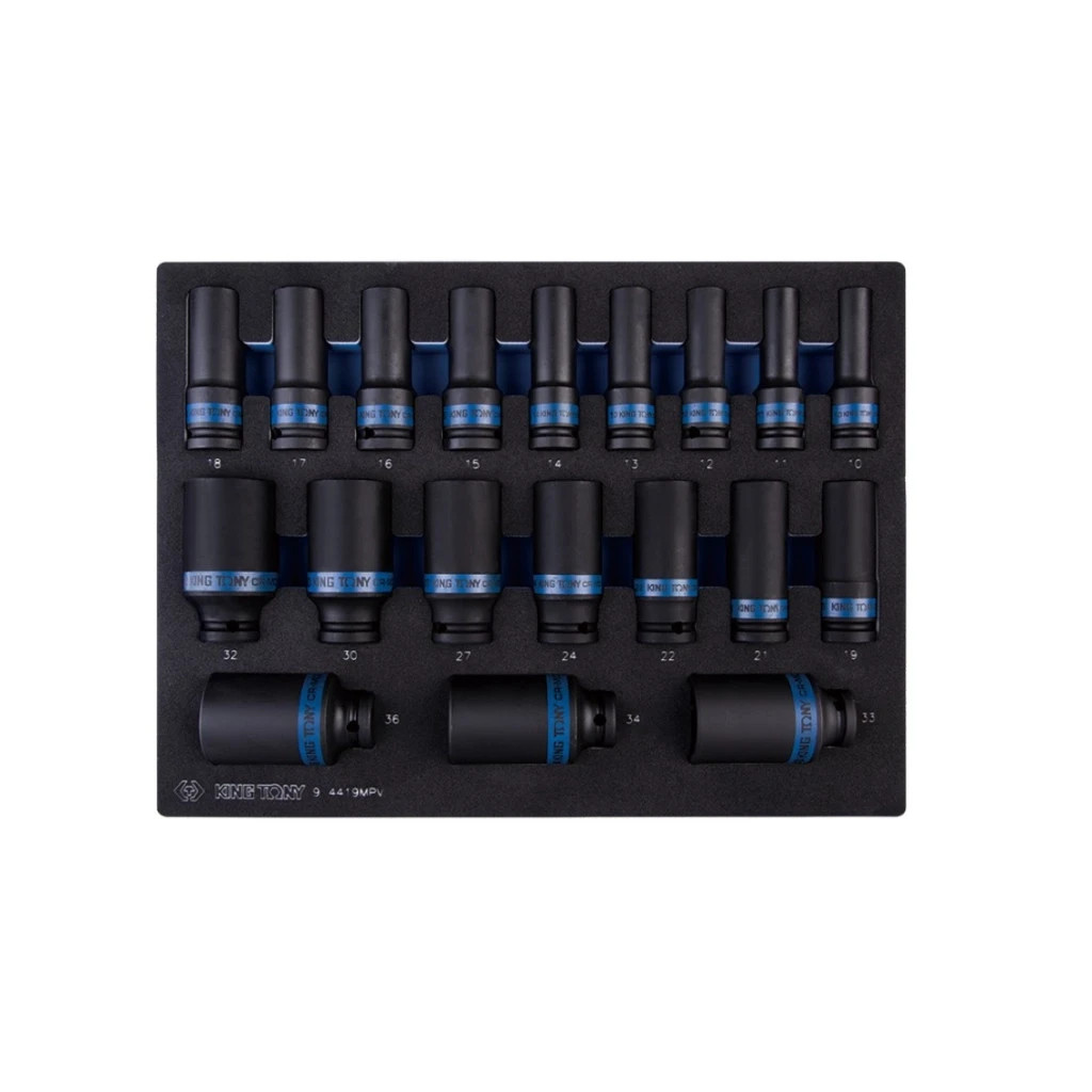 Набір головок KING TONY ударних 1/2", в ложементі, 19 шт. (9-4419MPV) - зображення 1