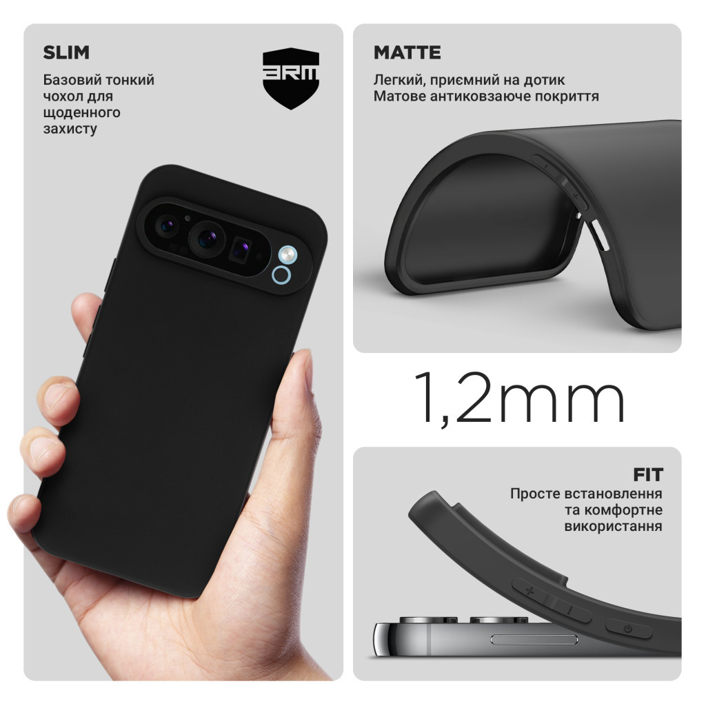 Чохол до мобільного телефона Armorstandart Matte Slim Fit Google Pixel 9 Pro Camera cover Black (ARM74689) - зображення 3