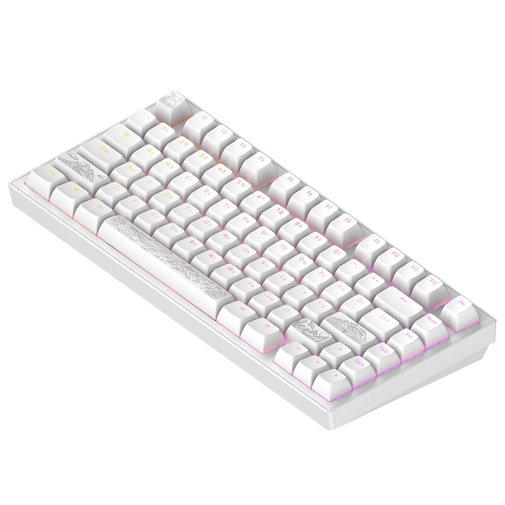 Клавіатура Dark Project ALU81 Terra Nostra PBT RGB Mech G3MS Moonstone White (DPKB_NOSTRA_81_ANSI_WHITE_UA) - зображення 3
