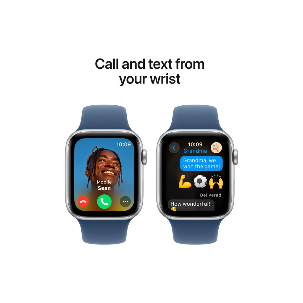 Смарт-годинник Apple Watch SE 2024 GPS 44mm Silver Aluminium Case with Denim Sport Band - S/M (MXEQ3QH/A) - зображення 4