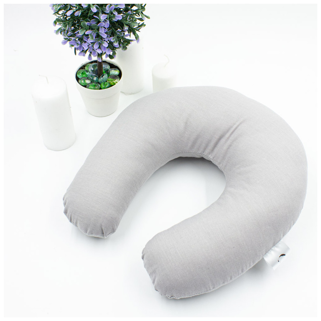 Подушка MirSon для подорожей №8727 Naturale Line 16-5703 Light Gray 50% Memory (2200006348122) - изображение 4