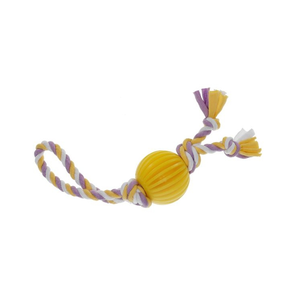 Іграшка для собак MISOKO&CO М'яч з мотузкою кольоровий 30 см (BEITR00117-MRG) - зображення 1