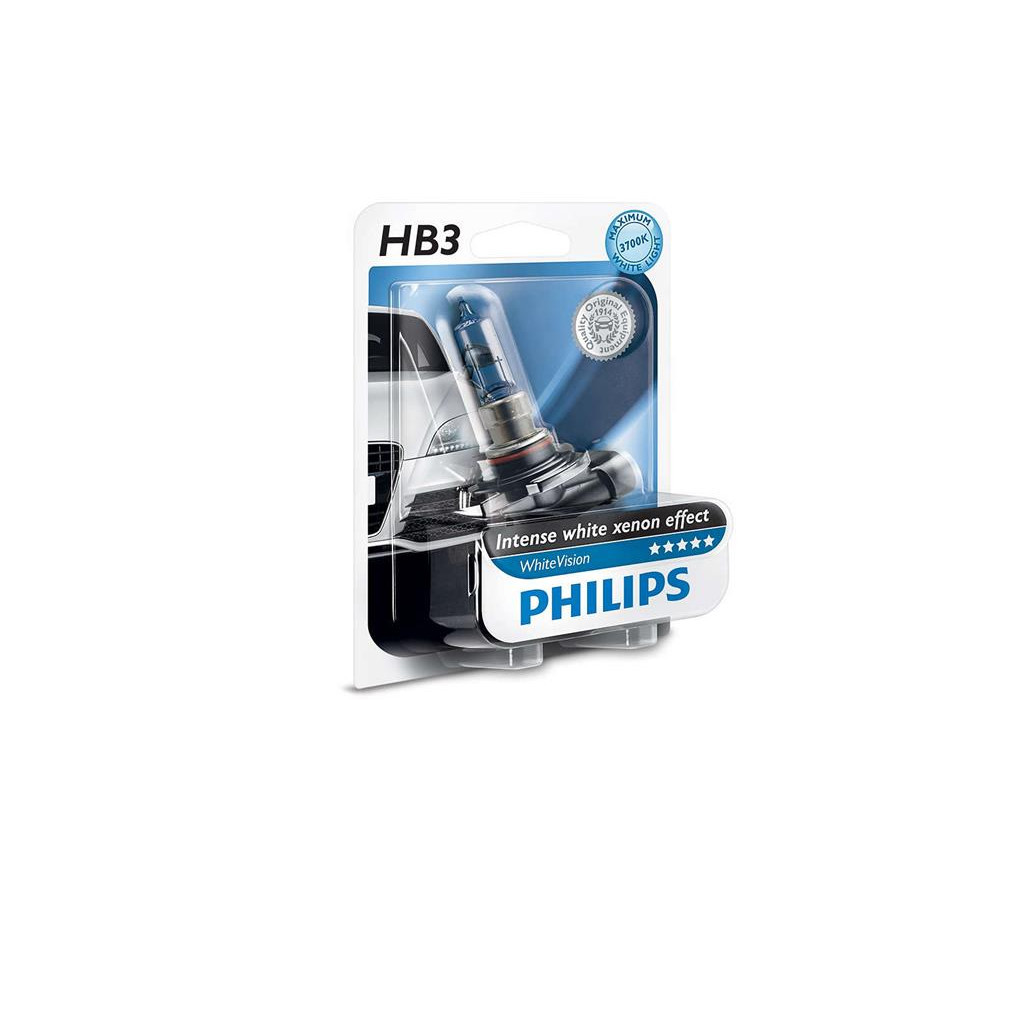 Автолампа Philips HB3 WhiteVision +60%, 3700K, 1шт (9005WHVB1) - зображення 1
