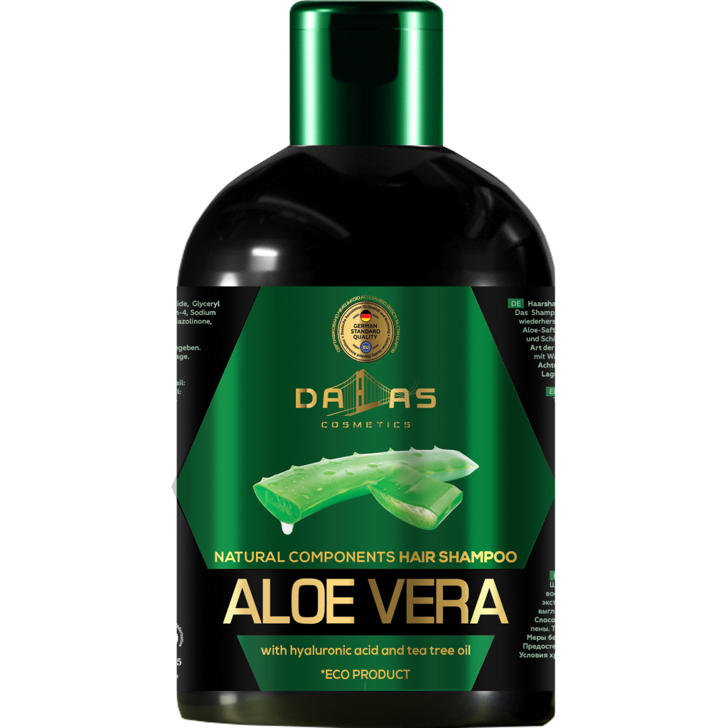 Шампунь Dalas Aloe Vera з гіалуроновою кислотою, натуральним соком алое й олією чайного дерева 1000 г (4260637729200) - зображення 1