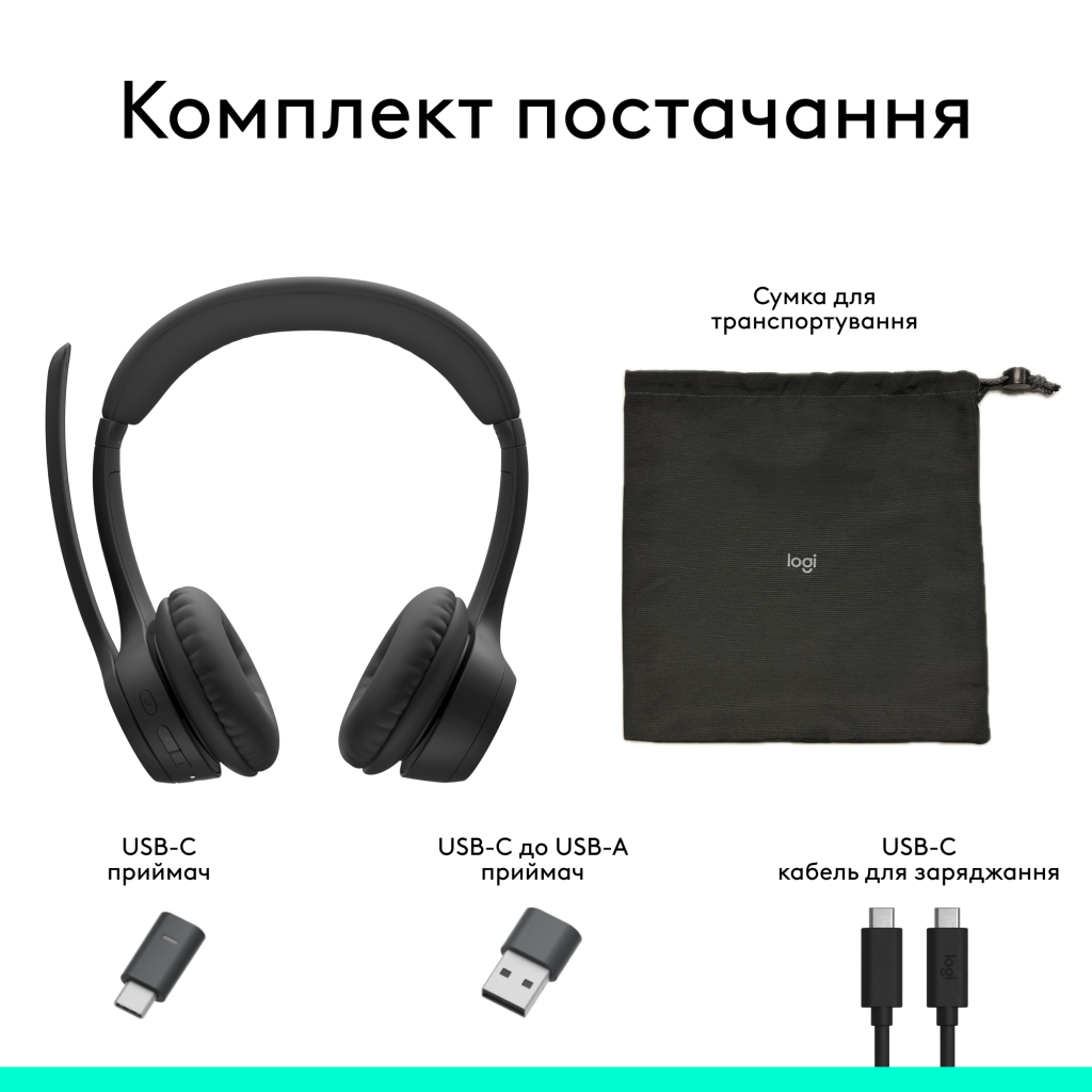 Навушники Logitech Zone 305 for Business Wireless/Bluetooth UC Black (981-001453) - зображення 7