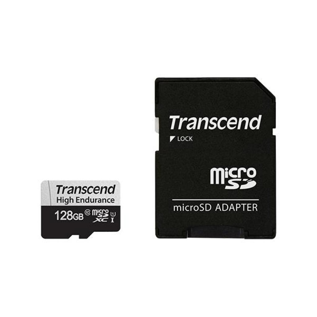 Карта пам'яті Transcend 128GB microSDXC class 10 UHS-I U1 High Endurance (TS128GUSD350V) - зображення 1