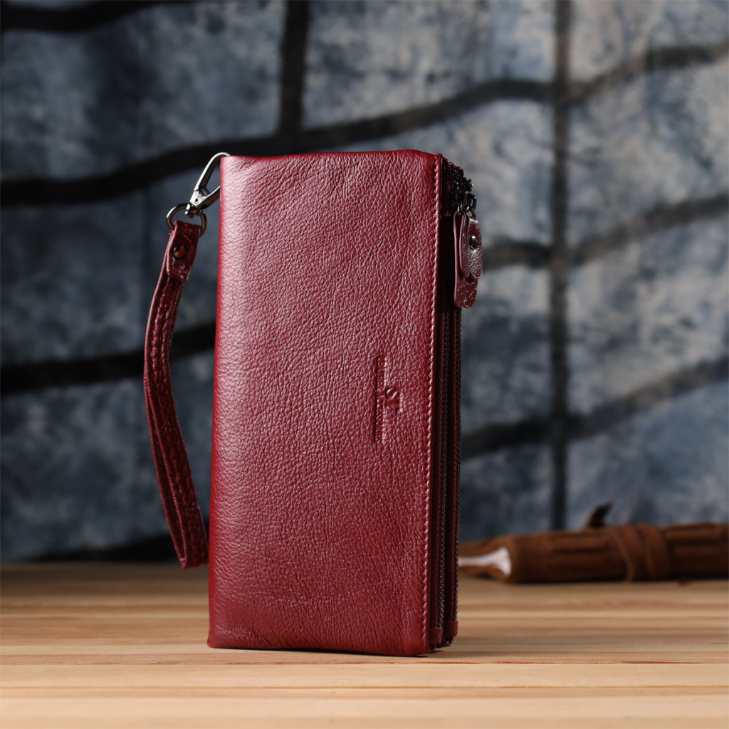 Гаманець ST Leather Шкіряний Бордовий (23108) - зображення 9