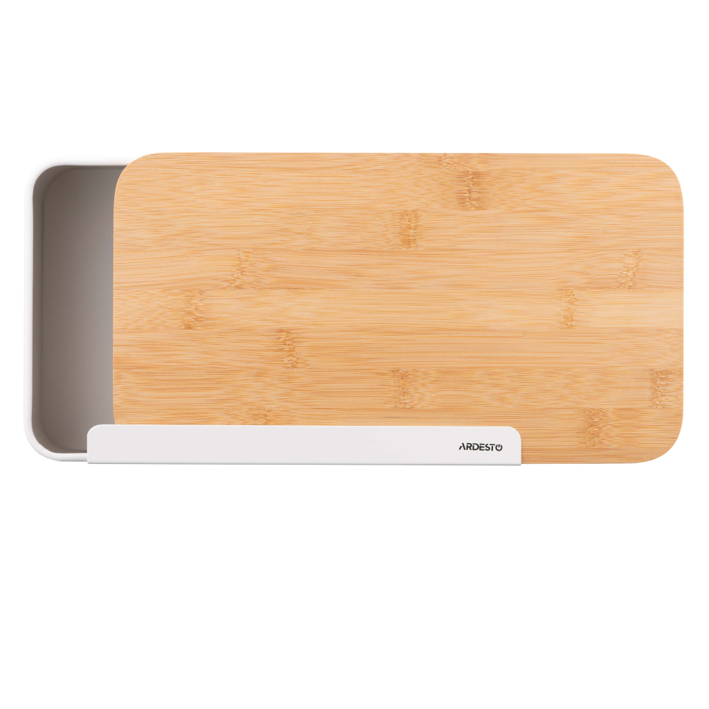 Хлібниця Ardesto Midori 33х13х18см, метал, бамбук, білий (AR0914WB) - зображення 8