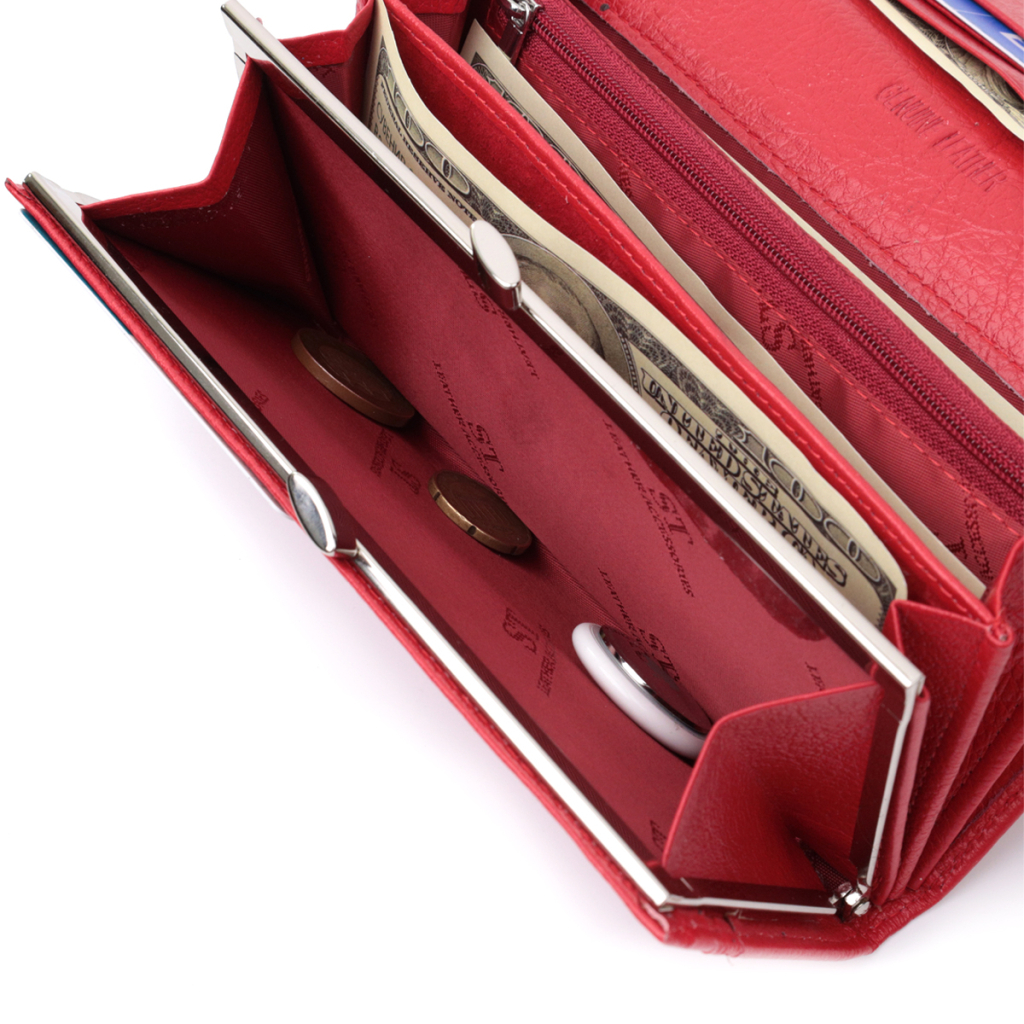 Гаманець ST Leather З натуральної шкіри Червоний (22675) - зображення 8