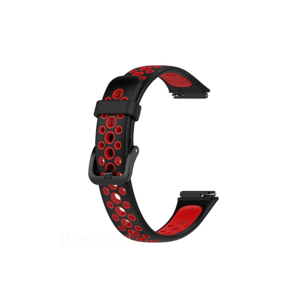 Ремінець до фітнес браслета BeCover Vents Style для Huawei Band 7/Honor Band 7 Black-Red (709440) - изображение 1