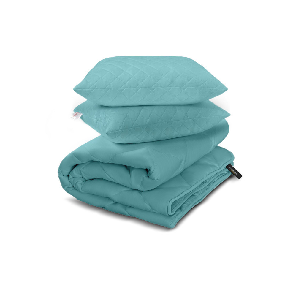 Ковдра MirSon Набір Eco-Soft Всесезонний №1697 Eco Light Blue Ковдра + под (2200002655460) - зображення 10