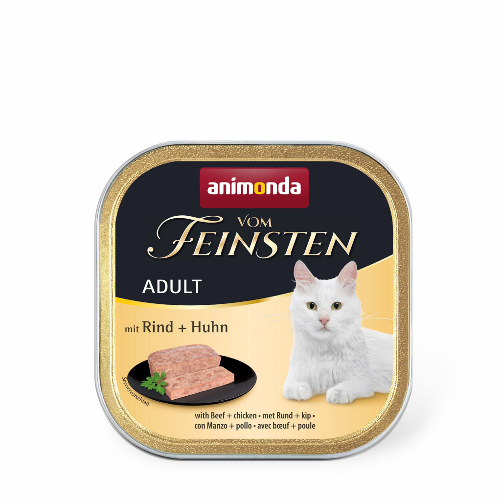 Паштет для котів Animonda Vom Feinsten Adult with Beef + Chicken 100 г (4017721832083) - зображення 1