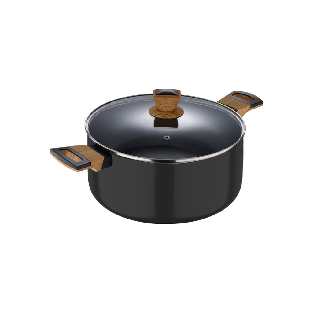 Каструля Bergner Earth black, з кришкою 28 см, 6 л (BG-32037-BK) - зображення 1