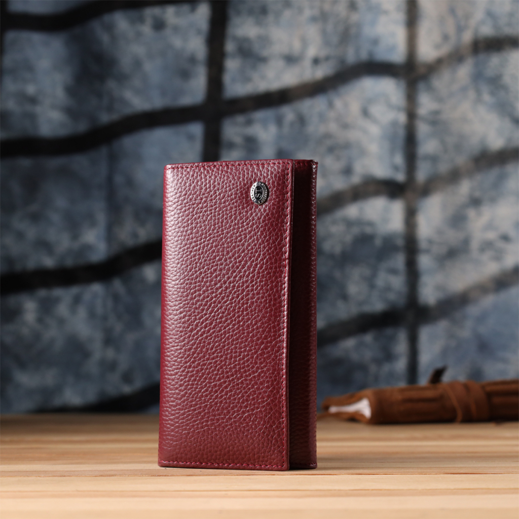 Гаманець ST Leather З натуральної шкіри Бордовий (23085) - зображення 8