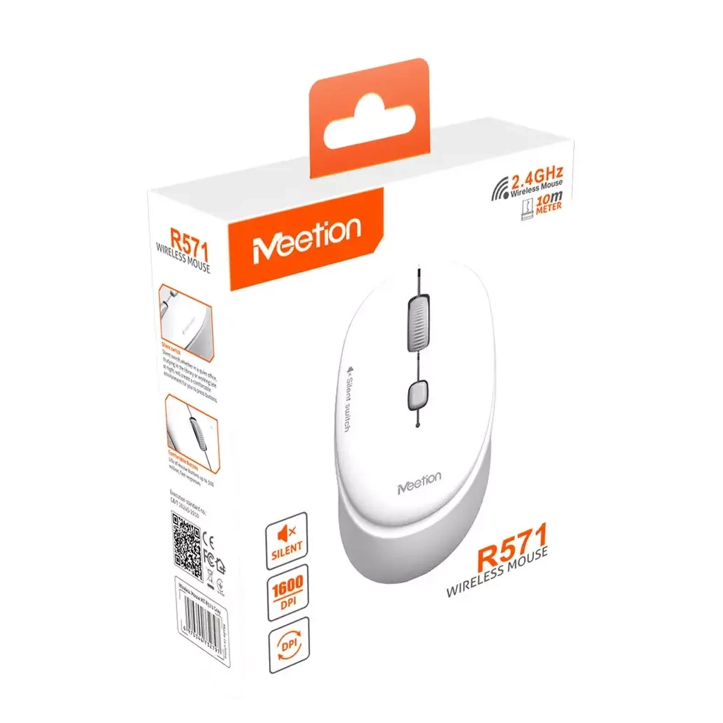 Мишка Meetion R571 Wireless White/Gray (MT-R571-C) - зображення 3