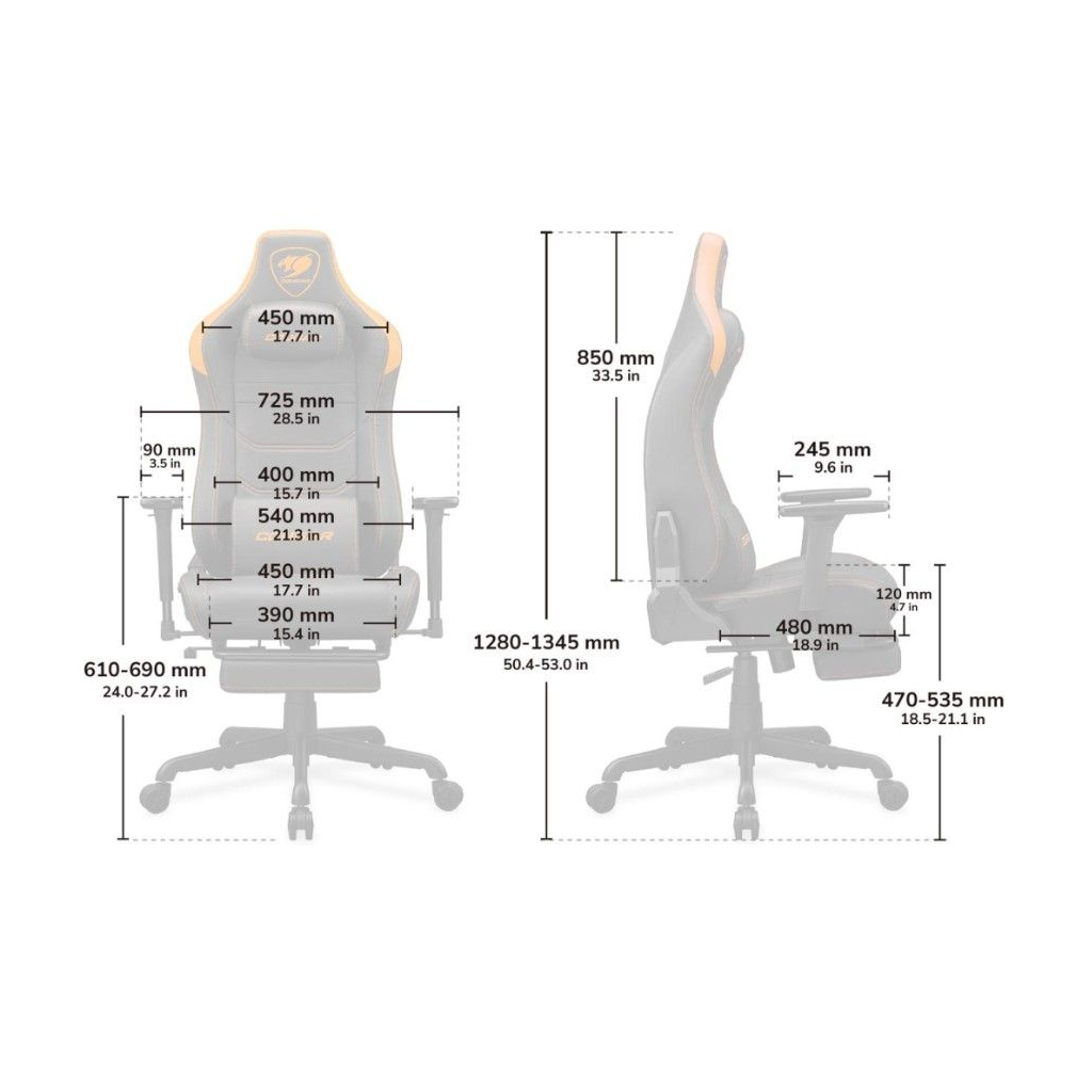 Крісло ігрове Cougar Armor EVO S Gold - зображення 10