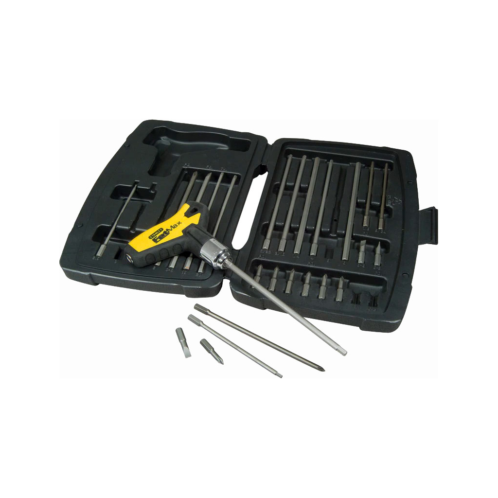 Набір викруток Stanley FatMax з Т- рукояткою з храповим механізмом та набором біт, 27 шт (0-79-153) - зображення 1