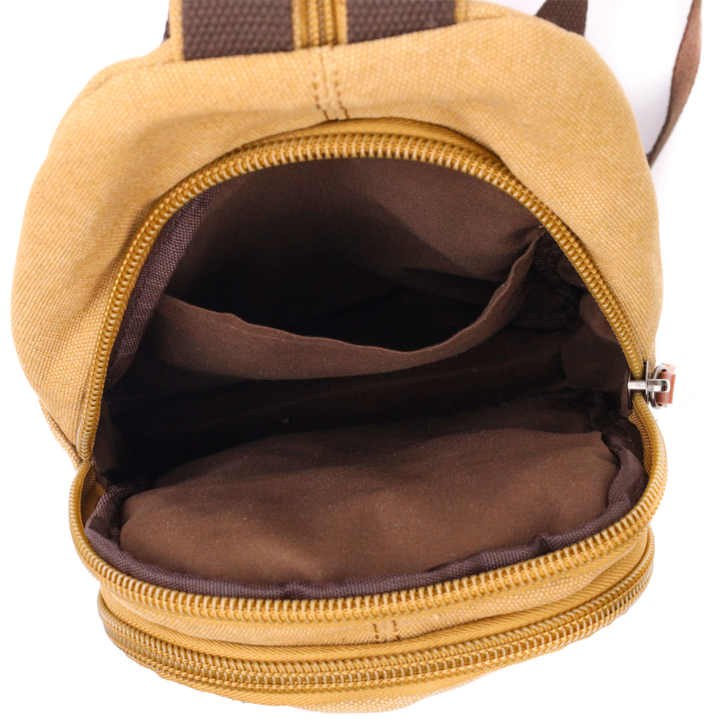 Сумка Vintage Текстильна через плече із ущільненою спинкою Пісочна (22178) - зображення 6